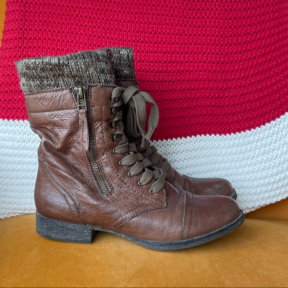 Steve Madden Jaax Brown Lace Up Boots - Size 8